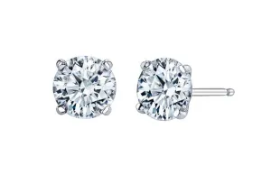 0.60 Carat T.W. Round Brilliant Cut White Gold Diamond Studs