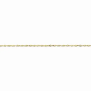 10K Yellow Gold Diamond-Cut Extra-Lite Rope Chain Anklet