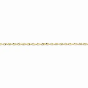 10K Yellow Gold Diamond-Cut Extra-Lite Rope Chain Anklet