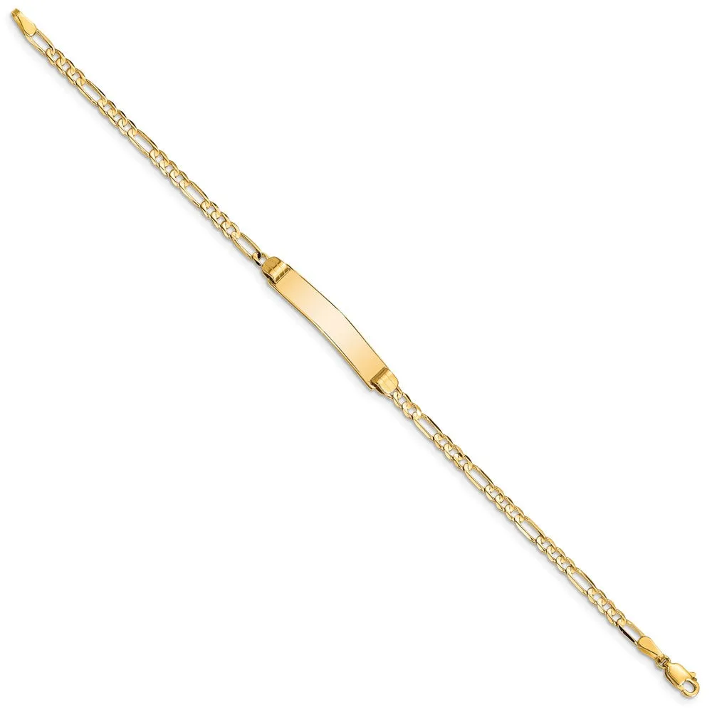 10KT Yellow Gold 7-inch 5.25MM ID Figaro Bracelet