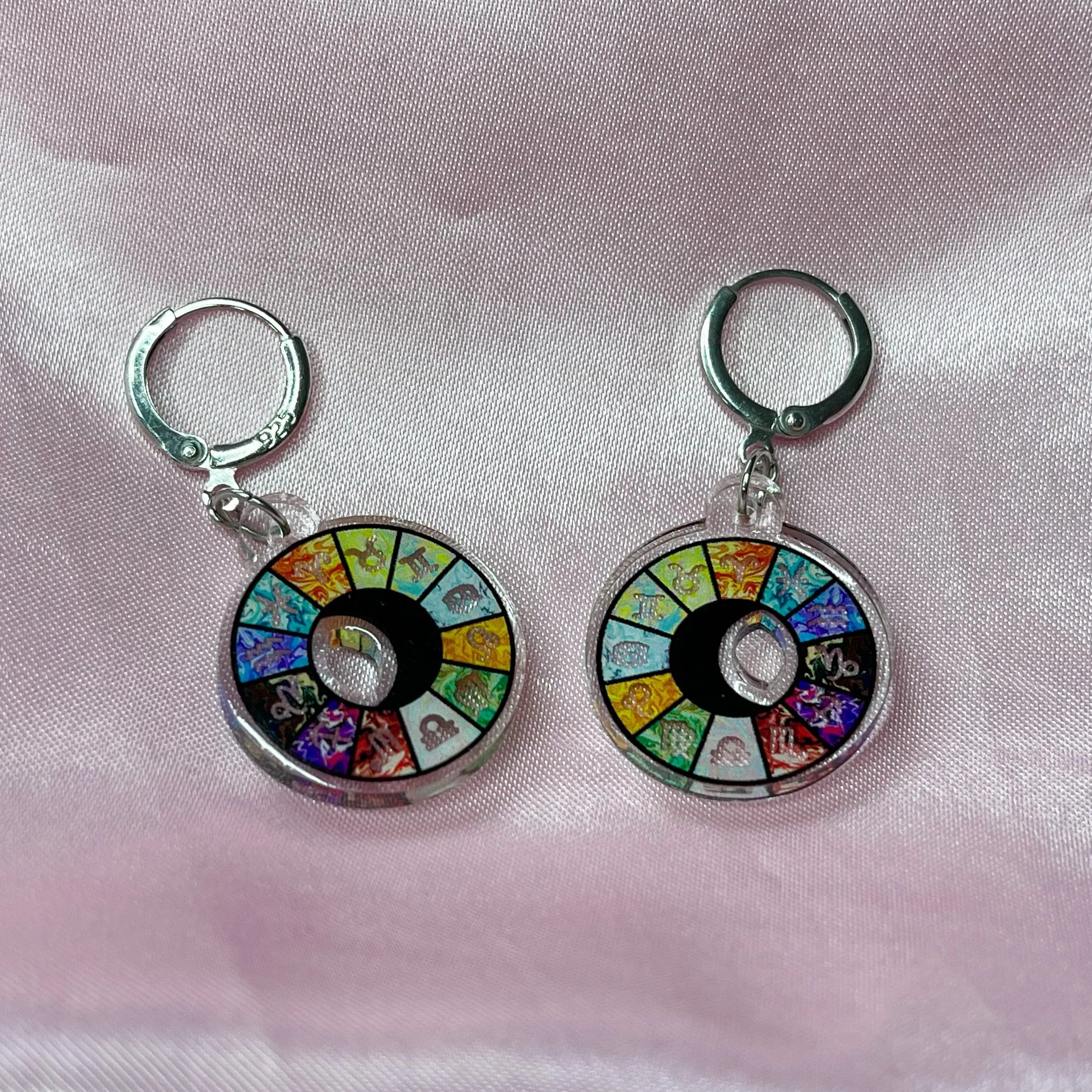 12 Zodiac Wheel Earrings