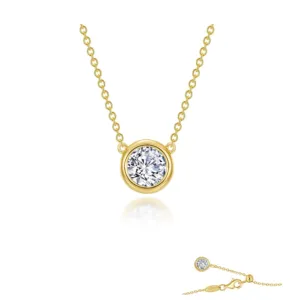 1.25 CTW Gold Bezel-set Solitaire Necklace