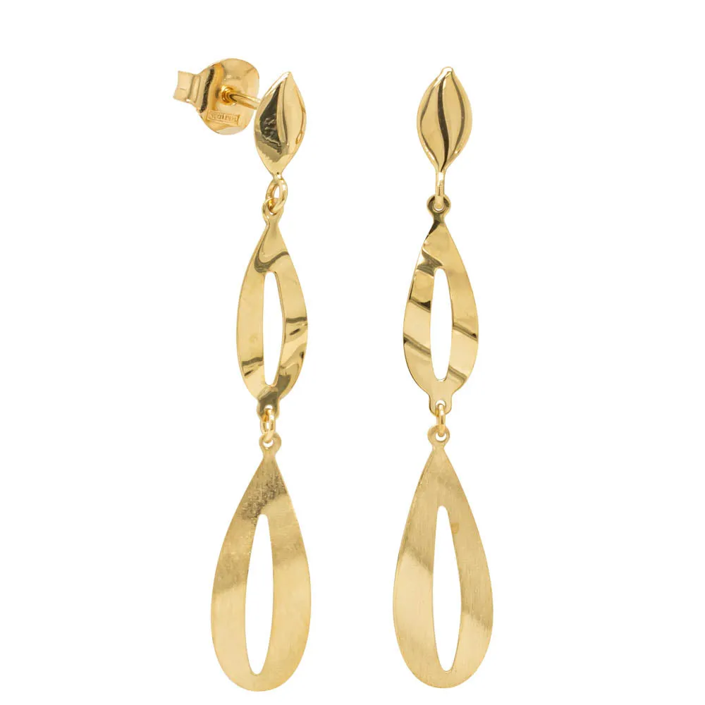 14ct Yellow Gold Campari Drop Earrings