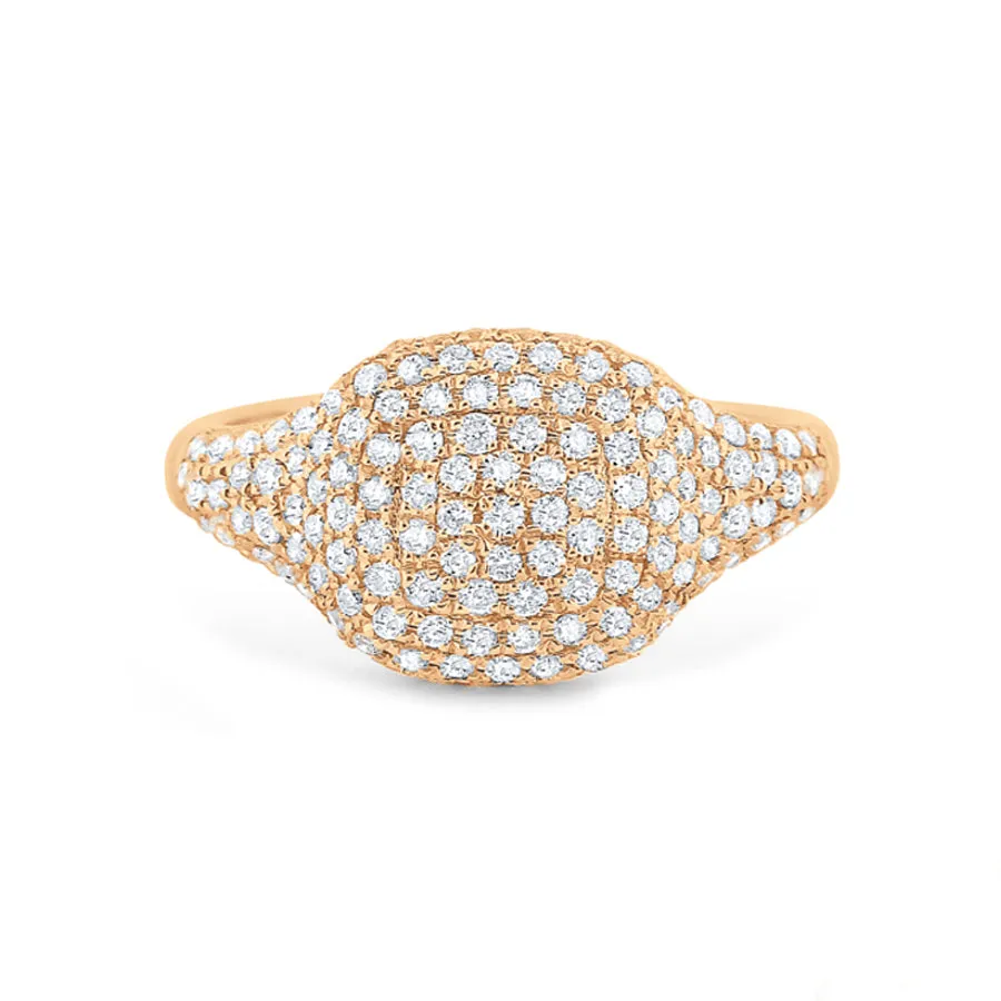 14k Rose Gold Pave Domed Ring