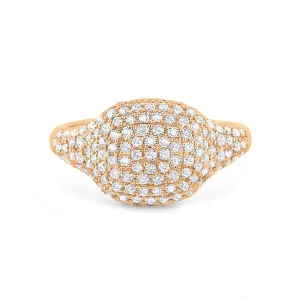 14k Rose Gold Pave Domed Ring