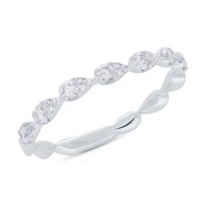 14k White Gold Diamond Band