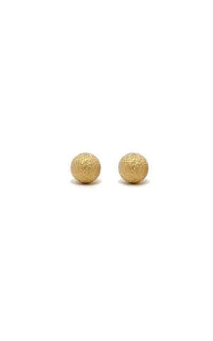 14K YELLOW GOLD 6MM STARDUST BALL STUD EARRINGS  G15309