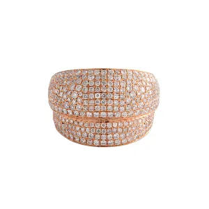 18k Rose Gold Pave Diamond Ring