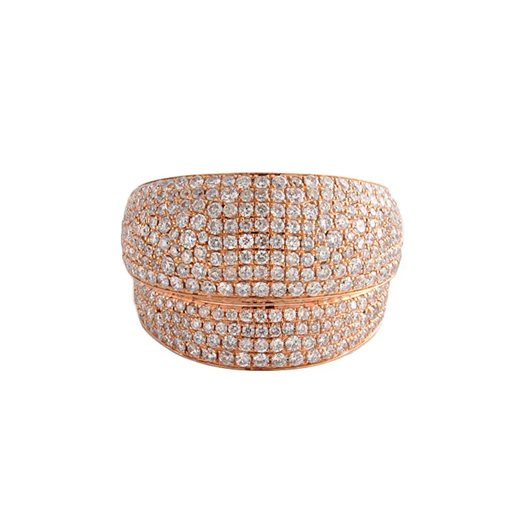 18k Rose Gold Pave Diamond Ring