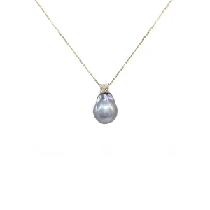 18K Yellow Gold Tahitian Baroque Pearl Necklace - 20716660