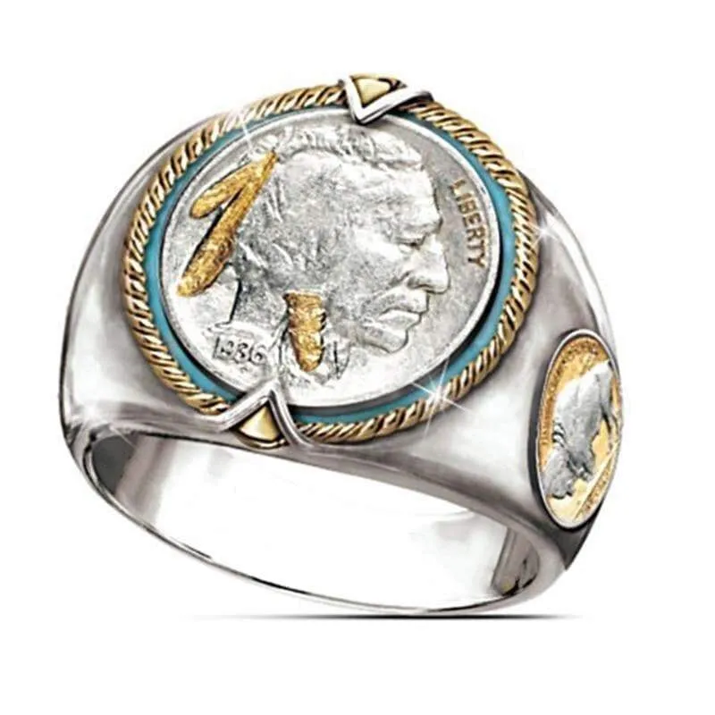 1936 Liberty Coin Signet Ring for Men - 925 Sterling Silver