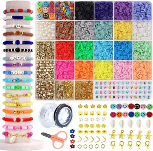 20 Colors 5300pcs Clay Heishi Beads Jewelry Kit - Smiley Accents