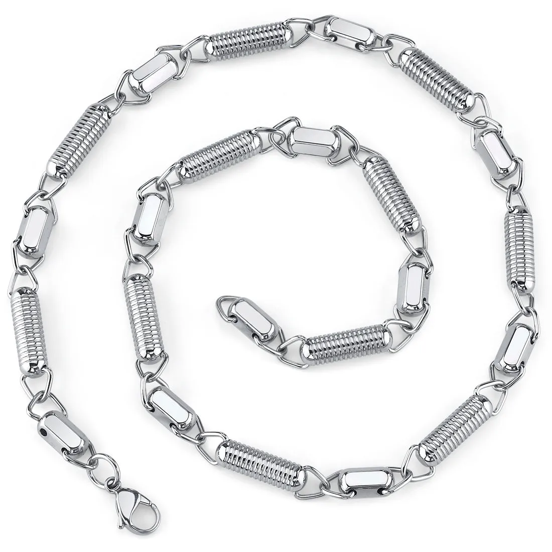 20 Inch 6mm Rolled Coil Link Stainless Steel Chain Necklace