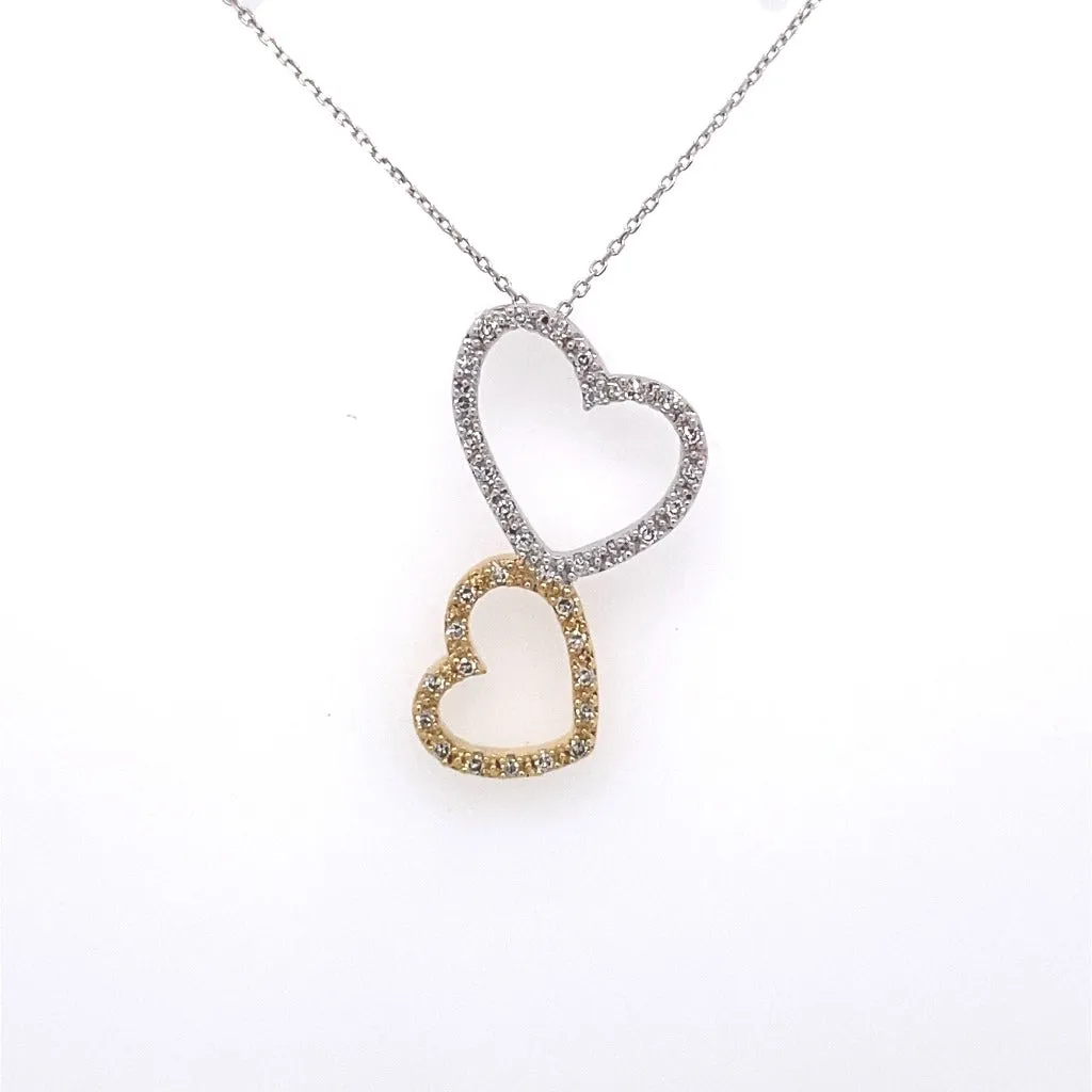 .25ctw Diamond Hearts two toned 14kt Gold