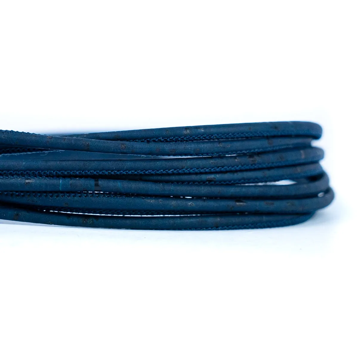 3MM round dark blue cork cord  COR-635(10 meters)