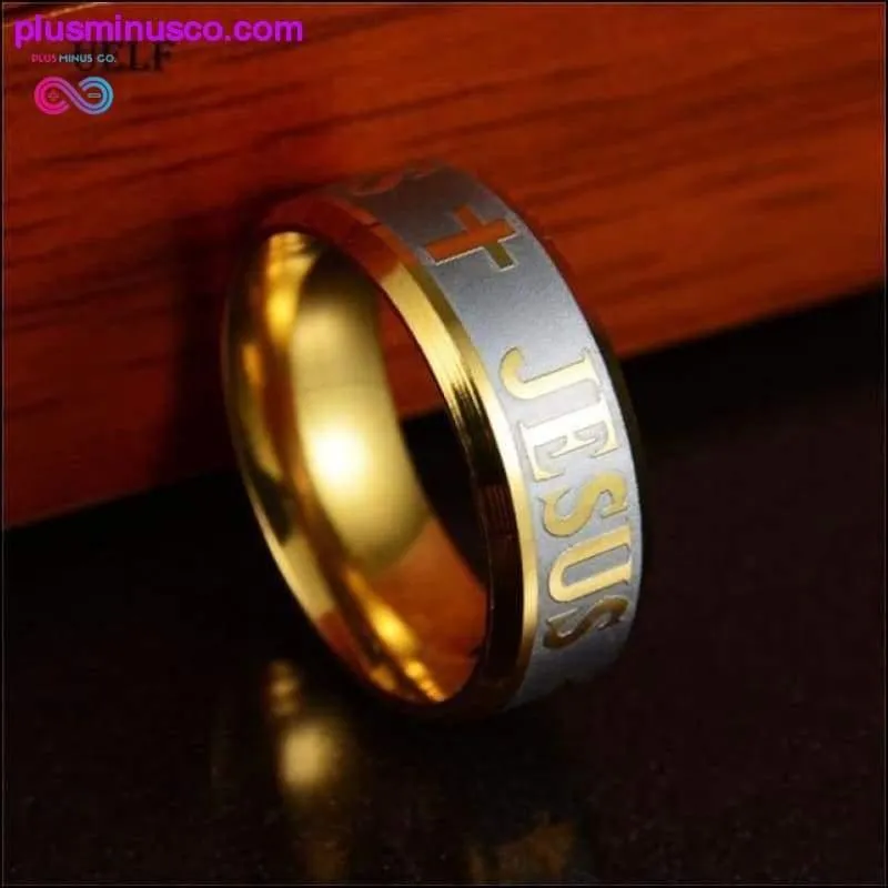 8mm Religious Christian Stainless Steel Jesus Cross Ring