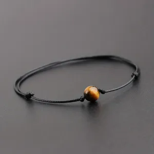 8mm Tiger Eye Stone Bracelet for Men  Adjustable