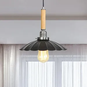 Adjustable Scalloped Pendant Light for Dining Table - 1-Light Indoor Fixture