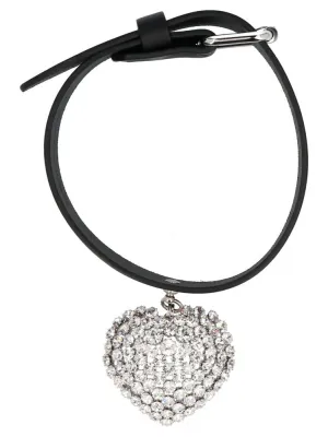 Alessandra Rich Embellished Heart Charm Choker