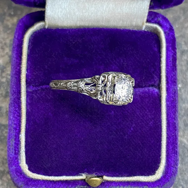 Art Deco Diamond Ring, RBC 0.71ct.