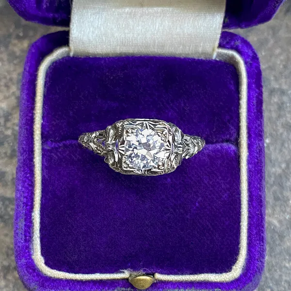 Art Deco Diamond Ring, RBC 0.71ct.