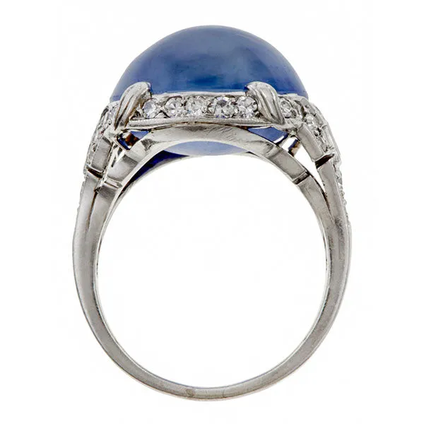 Art Deco Star Sapphire & Diamond Ring