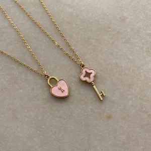 BEST FRIENDS LOCK AND KEY COMBO NECKLACES