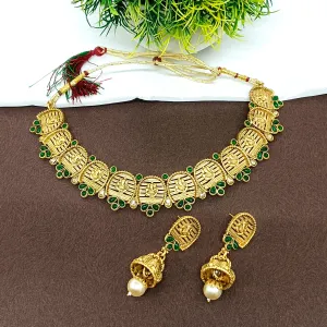 Bhavi Jewels Pota Stone Gold Plated  Necklace Set