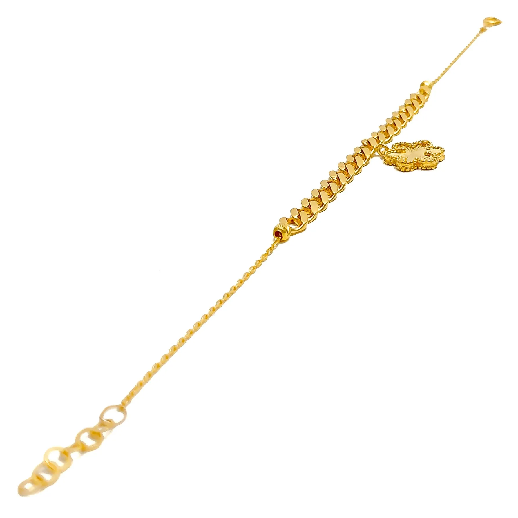 Blooming Flower 21k Gold Bracelet