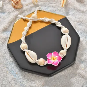 Bohemian Anklet Beach Anklet Hand woven Wooden Beads Soft Ceramic