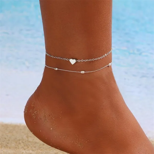 Bohemian Colorful Turkish Eyes Anklets for Women Butterfly Flower Zircon Shell Cat Ankle Bracelet Summer Beach Foot Leg Jewelry