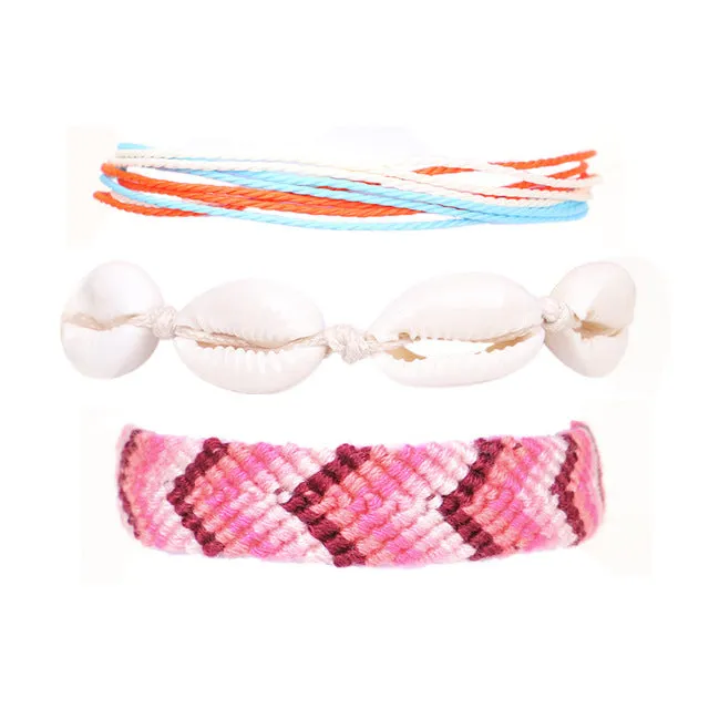 Bohemian Waterproof Wax Rope Anklets Set for Women