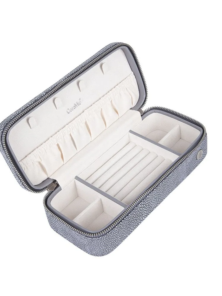 Caramia Reece Stingray Jewellery Case With Zip | Grey