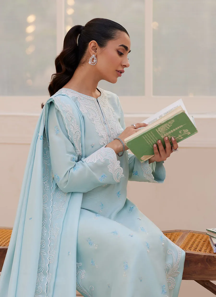 Carla Powder Blue Shirt and Dupatta