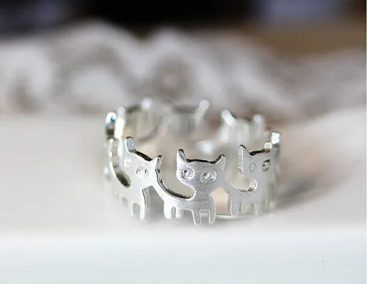 Cat Ring Wrapped Round