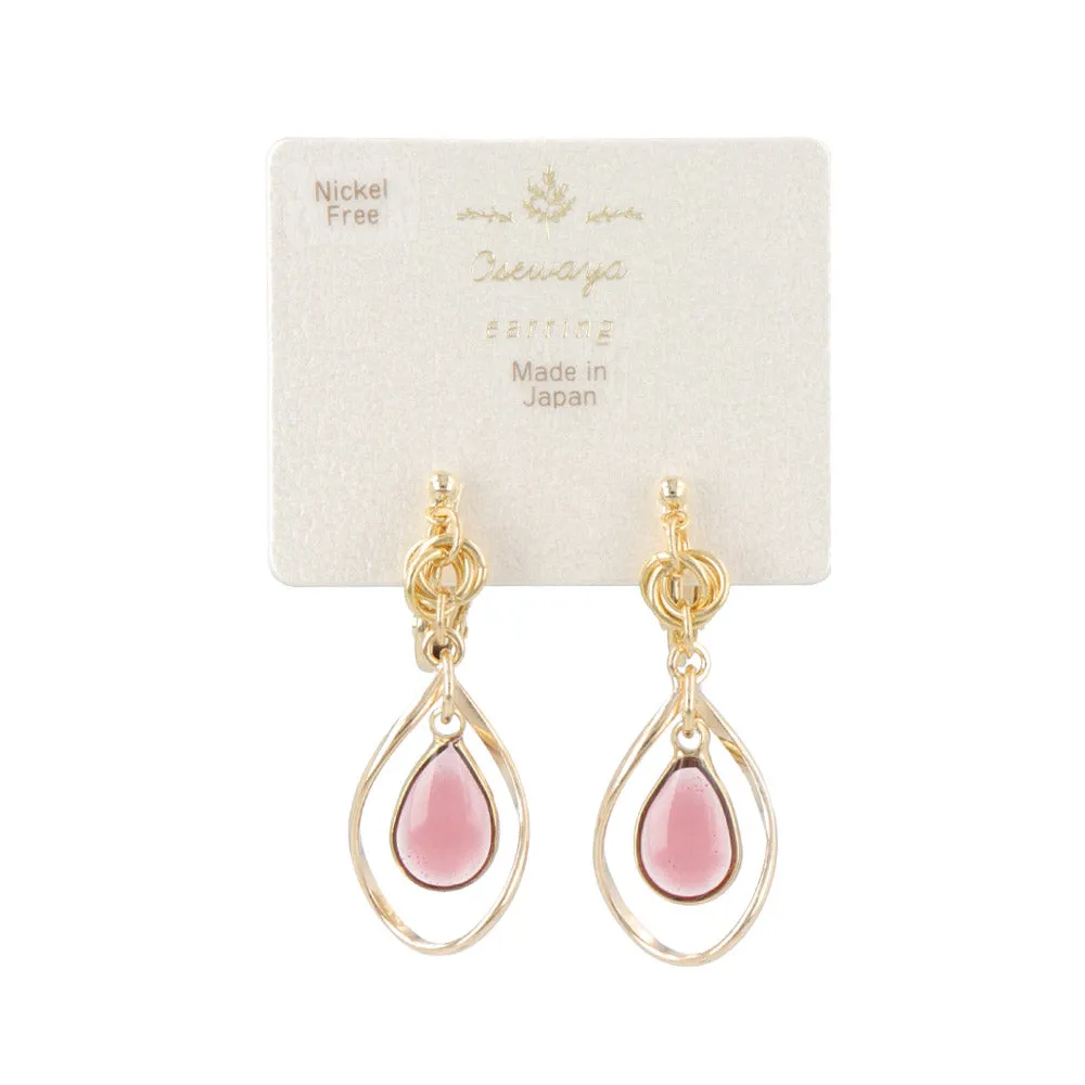 Clear Stone Clip On Drop Earrings