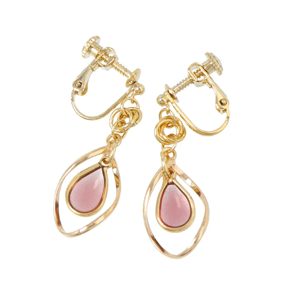 Clear Stone Clip On Drop Earrings