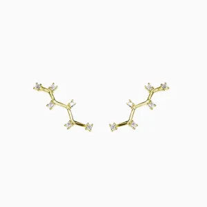 Climber Stylish Zirconia Gold Earring