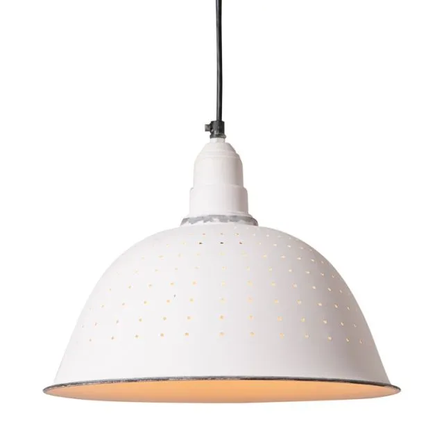 Colander Pendant Light in Rustic White