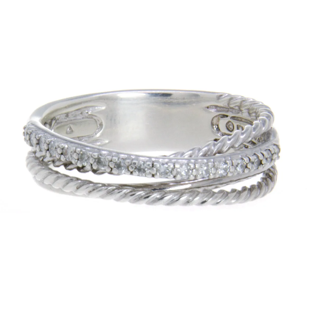 David Yurman Crossover Ring with Diamonds