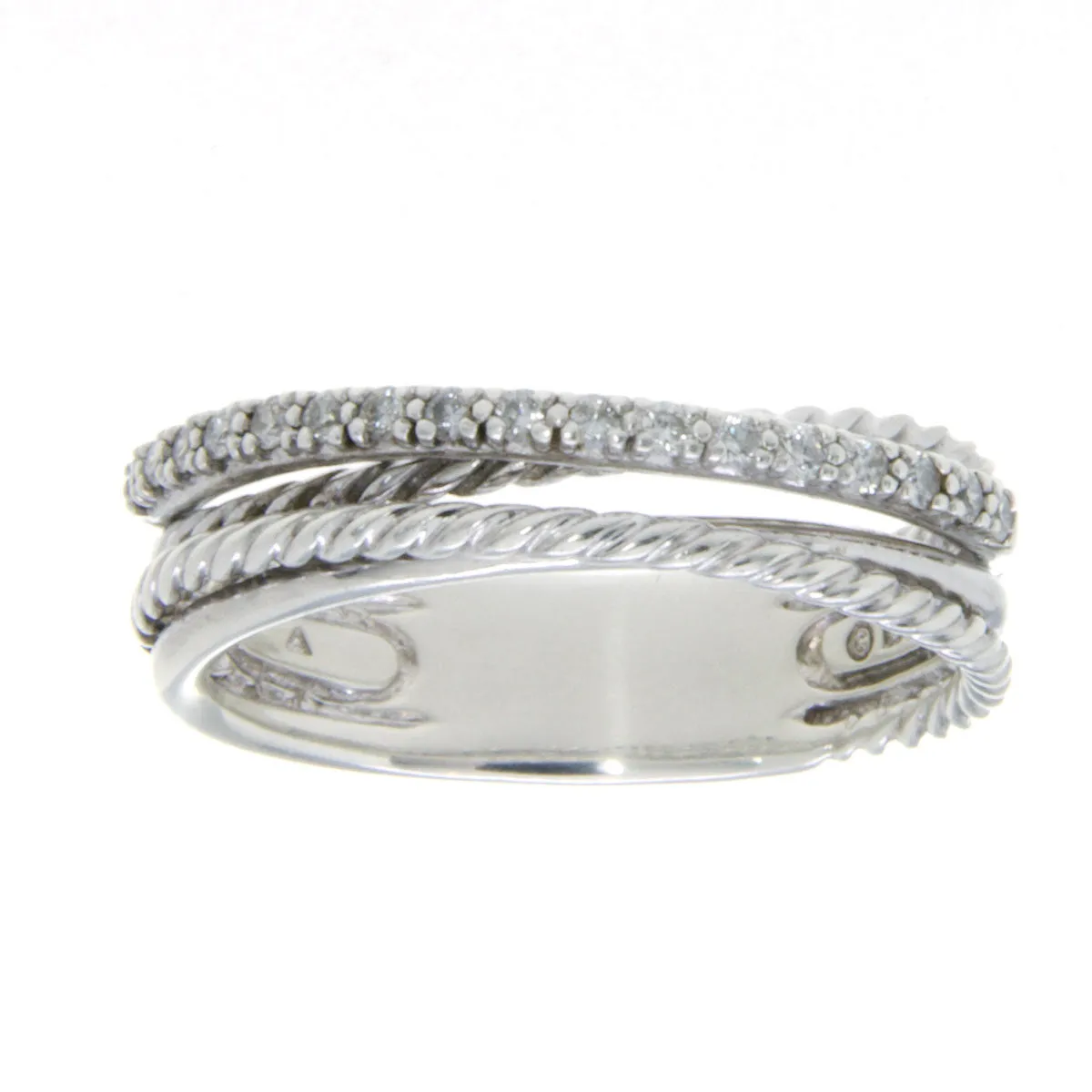 David Yurman Crossover Ring with Diamonds