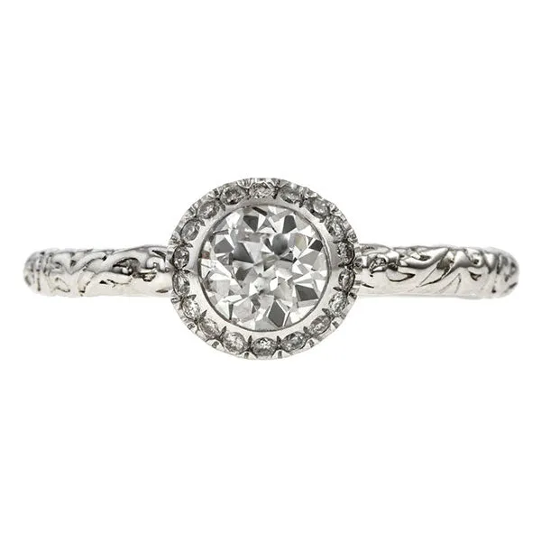 Diamond Frame Engagement Ring, Old European 0.52ct- Heirloom by Doyle & Doyle