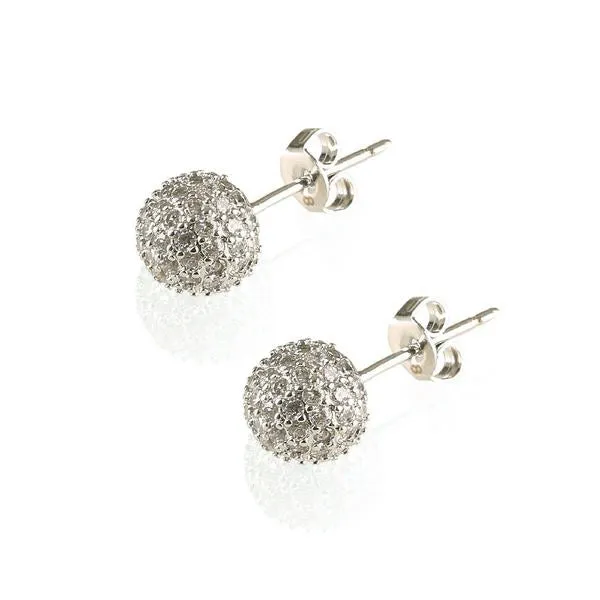 Dianna Pave Stud Set - Rhodium