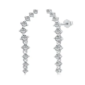 Dream Ear Climber Crystal Drop Earrings