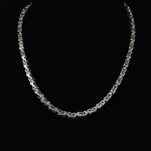 Erusmo Gun Metal Grey Byzantine Chain Necklace