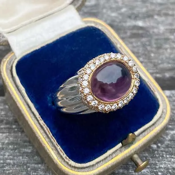 Estate Amethyst & Diamond Ring