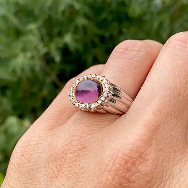 Estate Amethyst & Diamond Ring