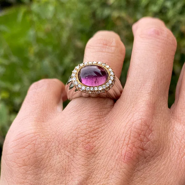 Estate Amethyst & Diamond Ring