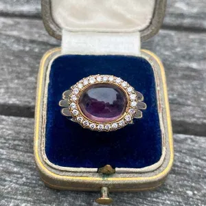 Estate Amethyst & Diamond Ring