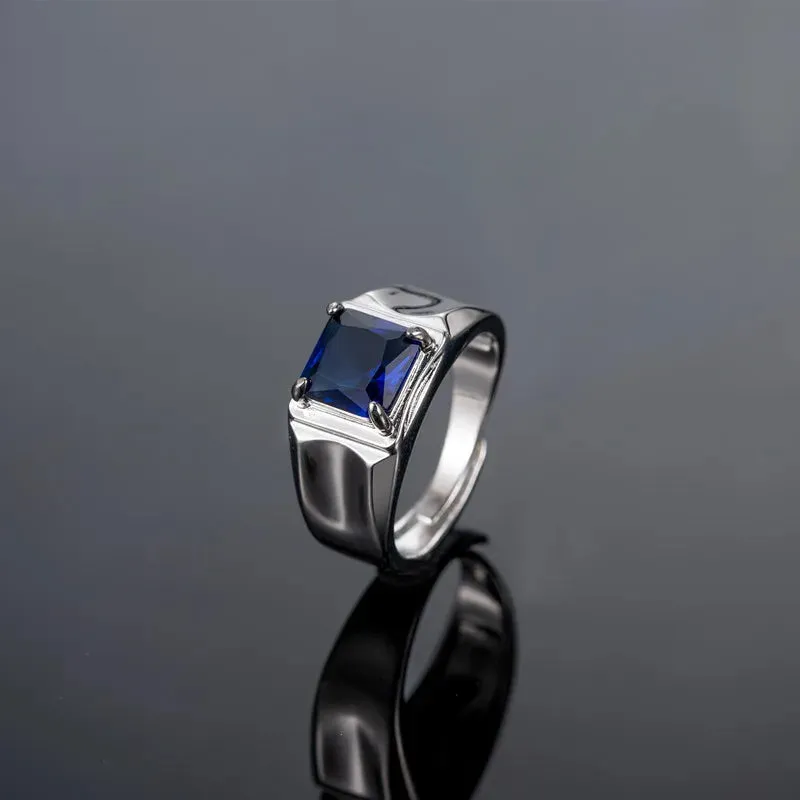 Fashion Men Women Rings 925 Silver Jewelry with Cubic Zirconia Gemstone Open Finger Ring for Wedding Engagement Party Ornaments